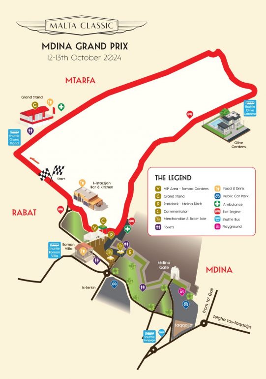 Malta Classic's Mdina Grand Prix Map